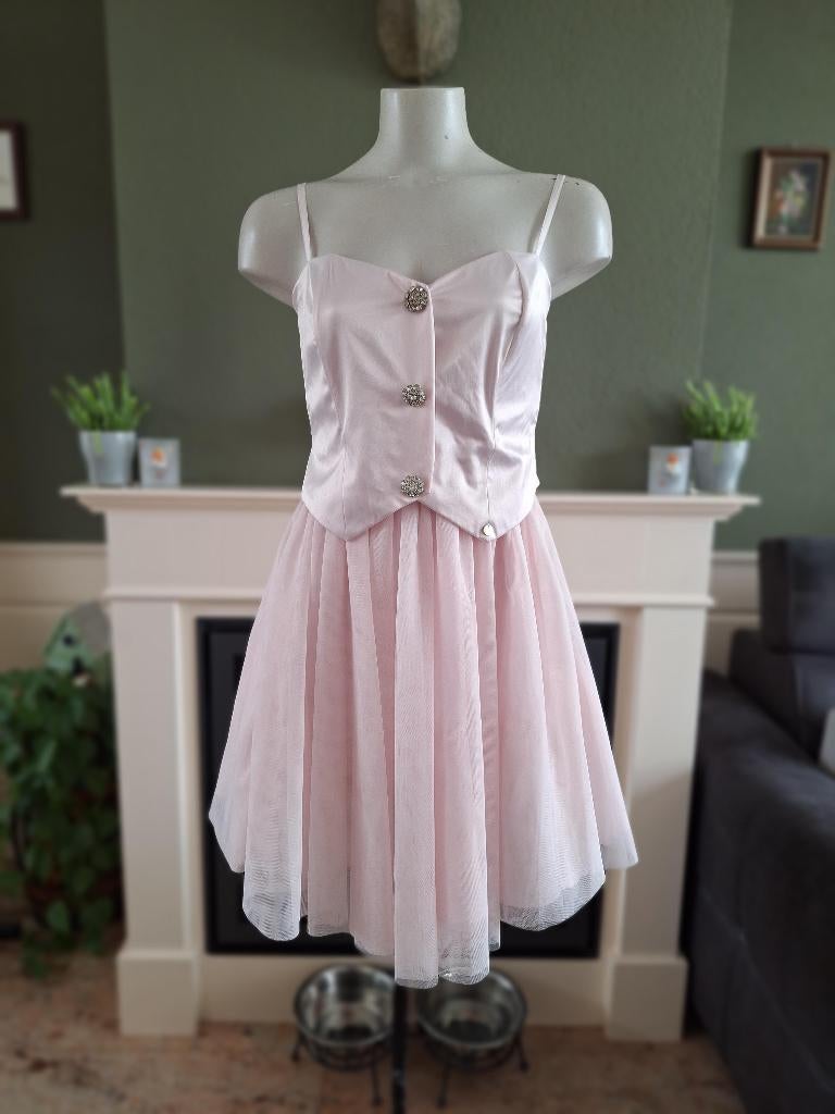 Nieuw met kaartje Rinascimento zacht roze droom jurk S 36, Verzenden, Rinascimento, Nieuw, Knielengte