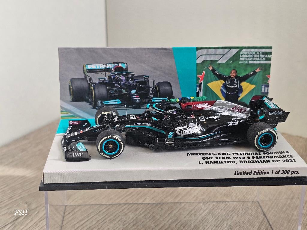 Mercedes W12, L. Hamilton, Winner GP Brazil 2021. **NIEUW**, Ophalen of Verzenden, Nieuw, Auto, MiniChamps