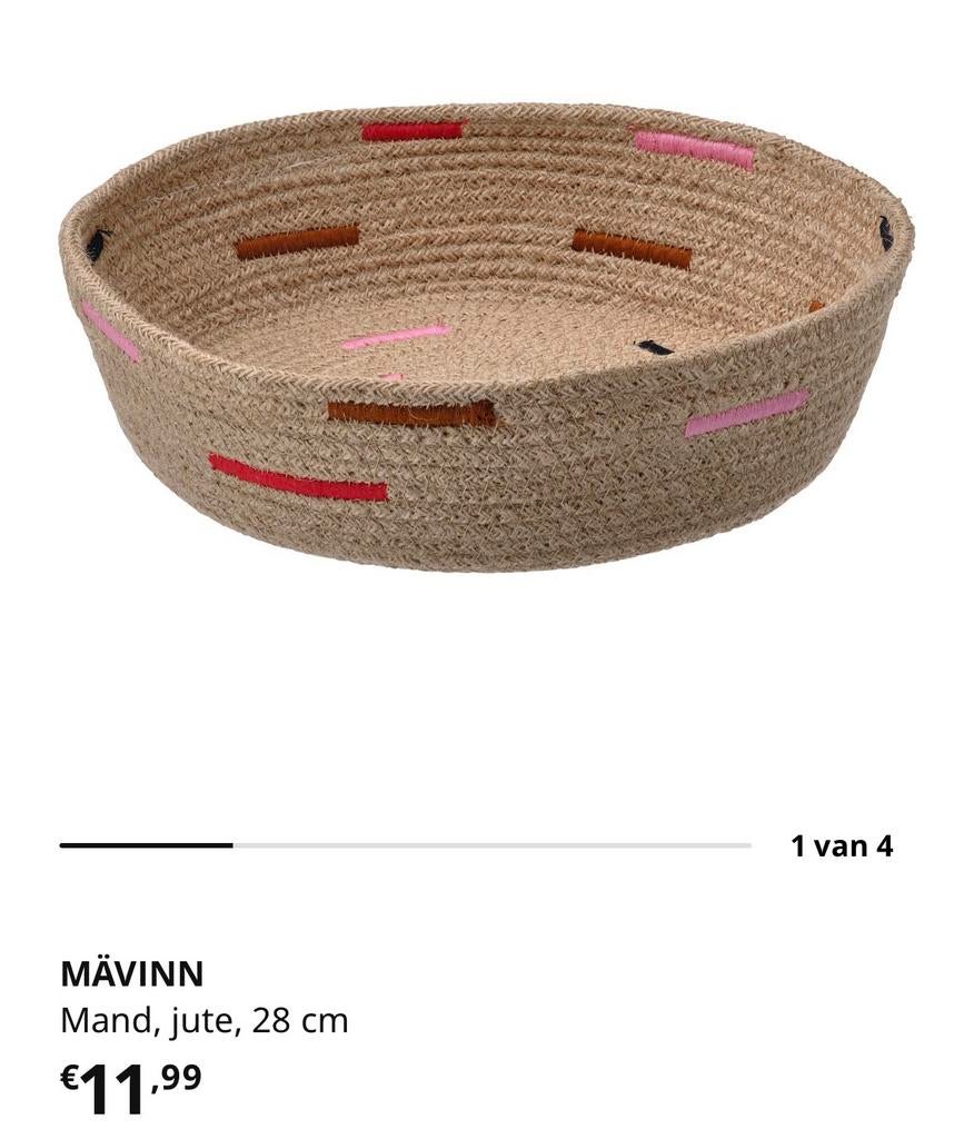 NIEUWE mand Mavinn van Ikea, Ophalen of Verzenden, Zo goed als nieuw, Rond, Riet