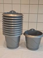 Grijze Kunststof Bloempotten met Ophangsysteem, Kunststof, Rond, Nieuw, Ophalen of Verzenden