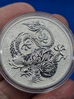 (5927) AUSTRALIA CHINESE MYTHS SINGLE DRAGON 2021 ONE OUNCE, Ophalen of Verzenden, Zilver