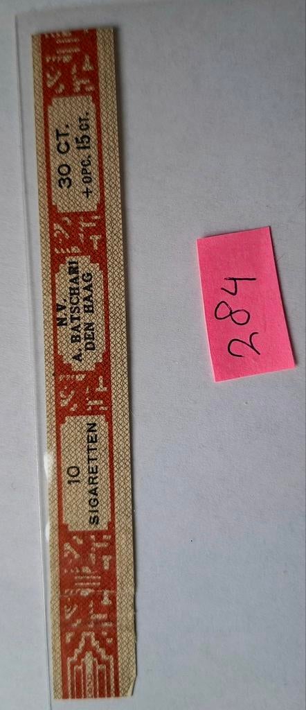 10 SIGARETTEN            41 / 42   NR 284, Verzamelen, Ophalen of Verzenden, Gebruikt, Sigarenbandjes