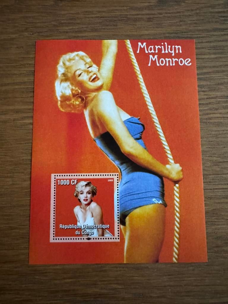 Congo blok Marilyn Monroe, Ophalen of Verzenden, Postfris
