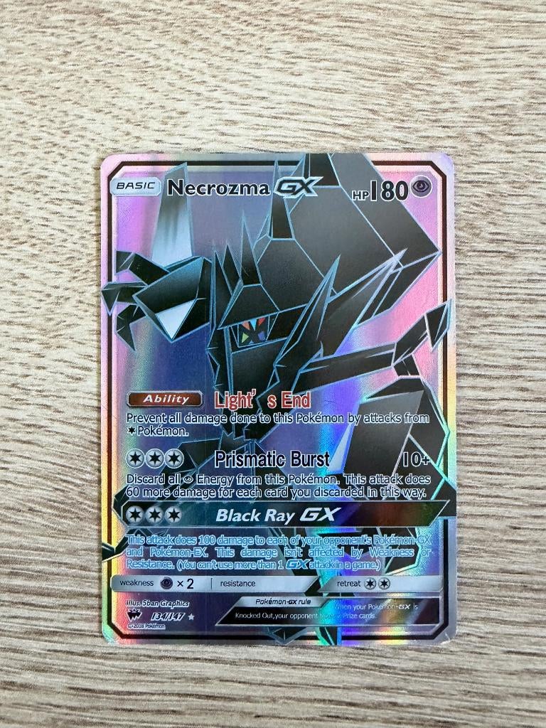 Pokemon Necrozma GX, Ophalen of Verzenden, Zo goed als nieuw, Losse kaart