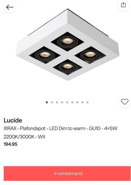 Lucide plafondspot wit plafondlamp / 7 stuks, Ophalen, Zo goed als nieuw, Metaal of Aluminium