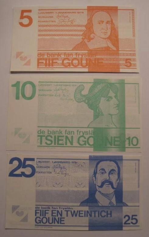 BILJETTEN FRIESLAND, Verzenden, 1 gulden, Setje
