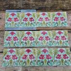 114 Art nouveau tegels Saint Amand rode klaprozen, Ophalen