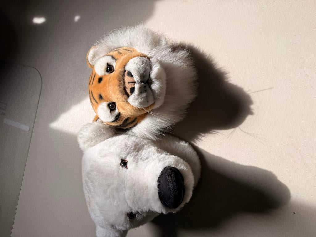 Dierenkoppen voor kinderkamer: Tijger & IJsbeer, Ophalen, Zo goed als nieuw, Middelgroot (20 tot 80 cm), Wit
