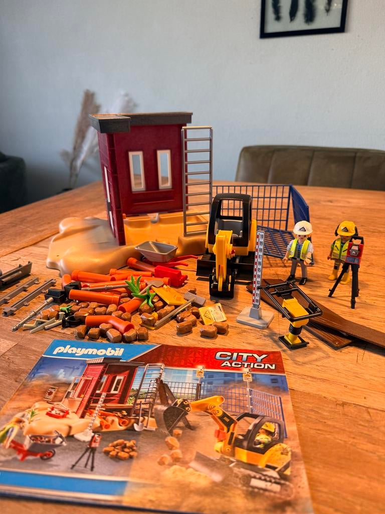 Playmobil City Action 70443 - Bouwplaats met Graafmachine, Kinderen en Baby's, Speelgoed | Playmobil, Ophalen of Verzenden, Gebruikt