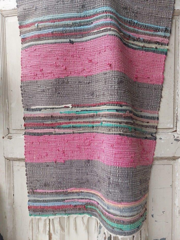 Vintage Zweeds voddenkleed, 100 tot 150 cm, Rechthoekig, -, 50 tot 100 cm