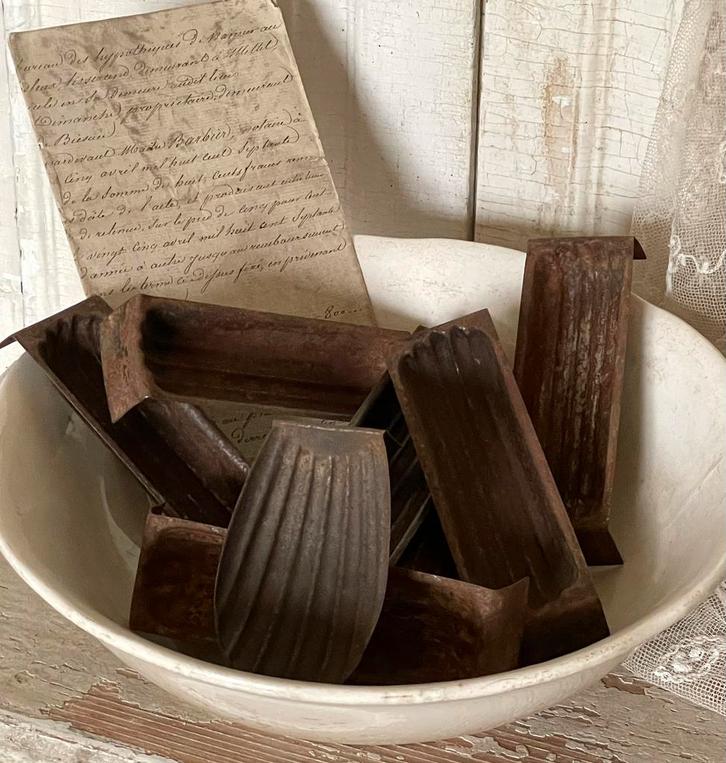 Brocante oude bakvormpjes Madeleine, Antiek en Kunst, Curiosa en Brocante, Ophalen of Verzenden