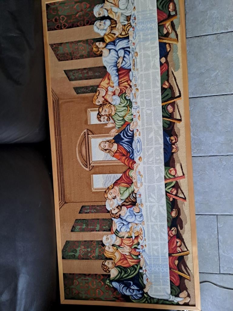 Wandtapijt Het Laatste Avondmaal - Ingelijst, Antiek en Kunst, Ophalen of Verzenden
