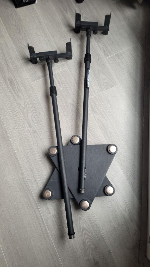 Samson MS100 studio monitor statieven set, Gebruikt, Minder dan 60 watt, Front, Rear of Stereo speakers, Ophalen