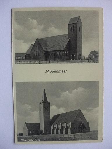 P238 Middenmeer - Twee kerken, Verzenden, 1940 tot 1960, Ongelopen, Noord-Holland