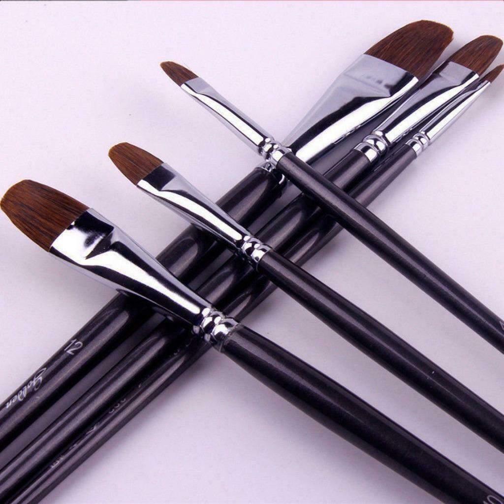 Set platte penselen marterhaar., Ophalen of Verzenden