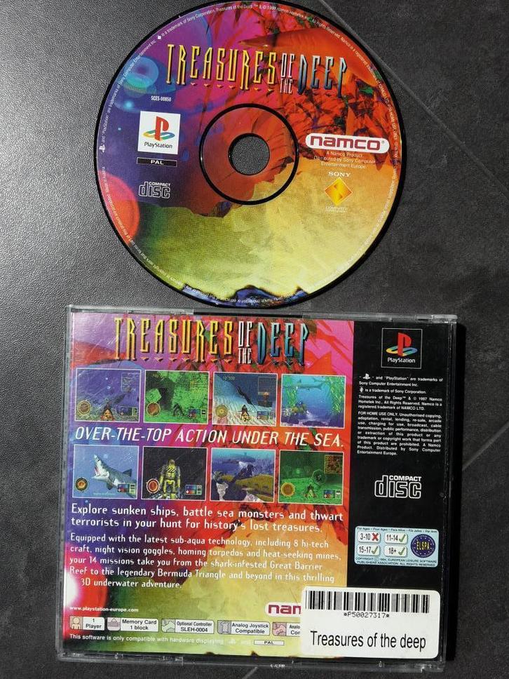 PS1 - Treasures of the Deep - PlayStation 1 Namco Game, Spelcomputers en Games, Games | Sony PlayStation 1, Zo goed als nieuw