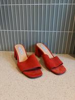 Fabienne Chapot Muiltjes/Hakken - Maat 39 - Koraalrood, Kleding | Dames, Schoenen, Ophalen of Verzenden, Zo goed als nieuw, Rood