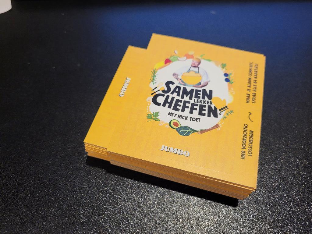 33 kaartjes Samen lekker Cheffen met Nick Toet, Verzamelen, Supermarktacties, Jumbo, Ophalen of Verzenden