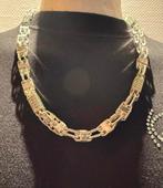 Magnum ketting iced out 10mm 67cm, Sieraden, Tassen en Uiterlijk, Kettingen, Ophalen, Zo goed als nieuw, Zilver, Zilver