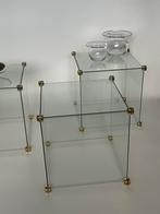 2 Glazen Kubus Bijzettafels, Ophalen, Minder dan 45 cm, Minder dan 55 cm, Gebruikt