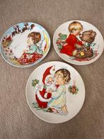 3 vintage Goebel christmas plate 1974 1975 1976 charlot byj, Verzenden, Zo goed als nieuw, Porselein, Bord of Schaal