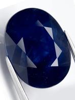 9,14 karaat ovale donkerblauwe saffier, ALGT-gecertificeerd, Ophalen of Verzenden, Nieuw