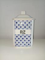 Brocante voorraadpot Riz blauw decor Frans, Ophalen of Verzenden