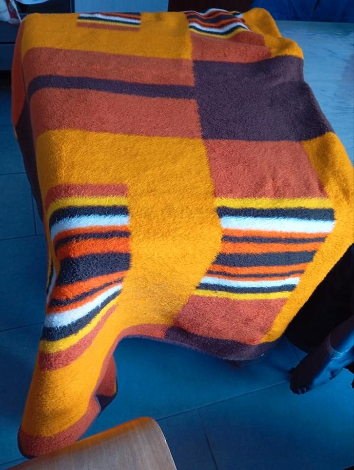 Retro wollen deken - Mooie kleuren!, Verzamelen, Retro, Huis en Inrichting, Ophalen of Verzenden