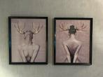 Twee Schilderijen - 43,5x53,5 cm, Ophalen, Minder dan 50 cm, 50 tot 75 cm, Zo goed als nieuw