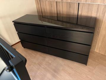 Ikea MALM dressoir (ladekast) met 6 lades. Kleur Zwart. - afbeelding 2