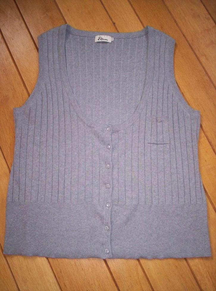 Miss ETAM vest grijs mouwloos maat 50 - nieuw -, Kleding | Dames, Truien en Vesten, Nieuw, Maat 46/48 (XL) of groter, Grijs, Ophalen of Verzenden