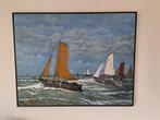 Schilderij Scheveningen Vissersboten ca. 1900, Antiek en Kunst, Ophalen
