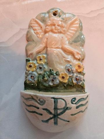 Vintage Wijwaterbakje Engel Muurhanger beschikbaar voor biedingen