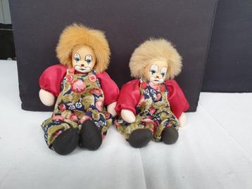 Leuke mooie Pop Poppen Speelpop karakterpop clowns duo beschikbaar voor biedingen