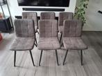 6 Eetkamerstoelen antraciet, Ophalen, Grijs