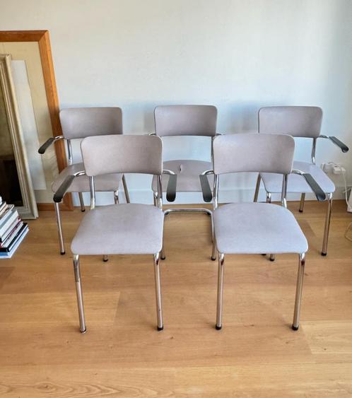 5 Tubax eettafel stoelen - moet weg ivm verhuizing! , Huis en Inrichting, Stoelen, Gebruikt, Vijf, Zes of meer stoelen, Leer, Metaal