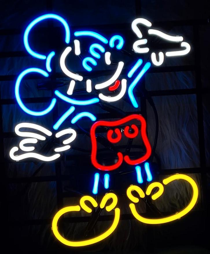 FIFTIES SIXTIES NEONVERLICHTING MICKEY MOUSE -- NEON LAMP, Verzamelen, Automaten | Overige, Zo goed als nieuw, Ophalen
