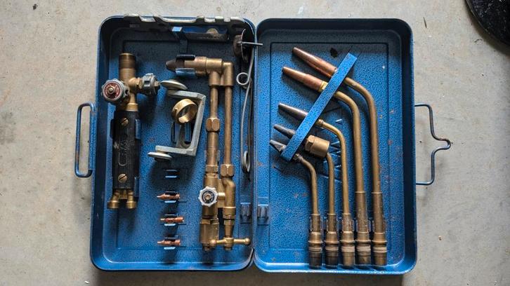 WW Acetyleen brander set met kar, zuurstof fles en slangen, Doe-het-zelf en Verbouw, Gereedschap | Lasapparaten, Gebruikt, Overige typen