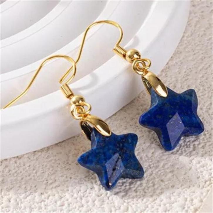 Lapis lazuli sterretjes (D50130), Sieraden, Tassen en Uiterlijk, Oorbellen, Nieuw, Hangers, Blauw, Met edelsteen, Ophalen of Verzenden