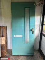 Houten buitendeur – turquoise, Ophalen, Gebruikt, 80 tot 100 cm, Buitendeur