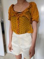 Sezane gele blouse met witte stippen maat S, Kleding | Dames, Geel, Ophalen of Verzenden, Zo goed als nieuw, Korte mouw