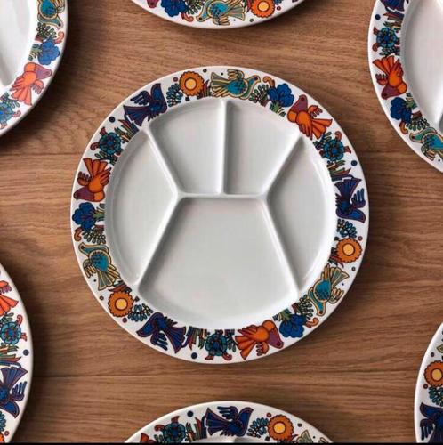 7 Villeroy Boch Acapulco fondue gourmet barbecue borden  ‘60, Huis en Inrichting, Keuken | Servies, Zo goed als nieuw, Bord(en)