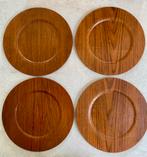 Set van 4 teakhouten borden (design), Ophalen of Verzenden