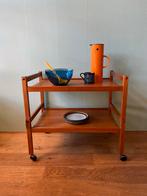Vintage Houten Serveerwagen, Huis en Inrichting, Minder dan 55 cm, Gebruikt, Vintage scandinavian deens, Nvt