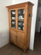 Oude grenen vitrinekast - buffetkast, Huis en Inrichting, Kasten | Vitrinekasten, Ophalen, 100 tot 150 cm, Zo goed als nieuw, 25 tot 50 cm