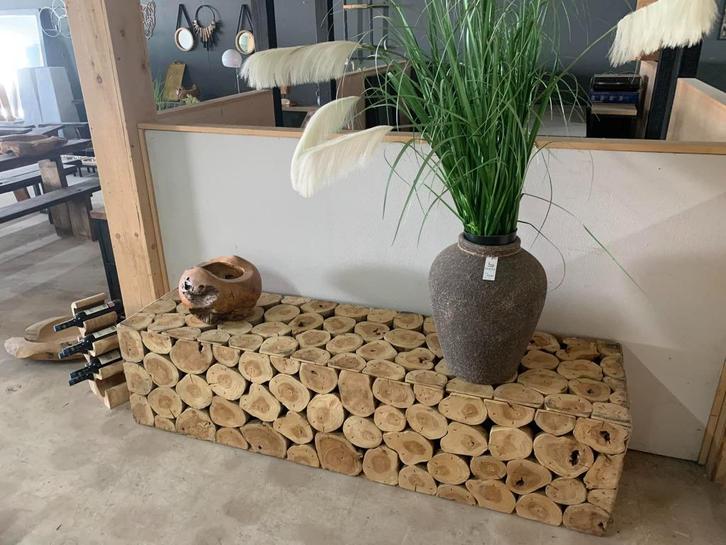 Unieke TV meubel 200 cm ontwerp Jan Snel hout, Huis en Inrichting, Krukjes, Nieuw, Hout, Ophalen