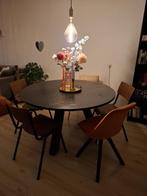 WOOOD Eettafel Blacknight Eiken - 129cm, Huis en Inrichting, Tafels | Eettafels, Ophalen, Gebruikt, 100 tot 150 cm, Vier personen