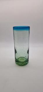 Mond geblazen Cilinder Vaas - Vintage, Huis en Inrichting, Minder dan 50 cm, Glas, Gebruikt, Ophalen of Verzenden