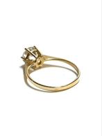 14k gouden ring met een zirkonia, 18 tot 19, ., Ophalen of Verzenden, Zo goed als nieuw