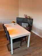 Eromes tafel/bureau met 4 stoelen, Ophalen of Verzenden, Gebruikt, 4 tot 6 stoelen